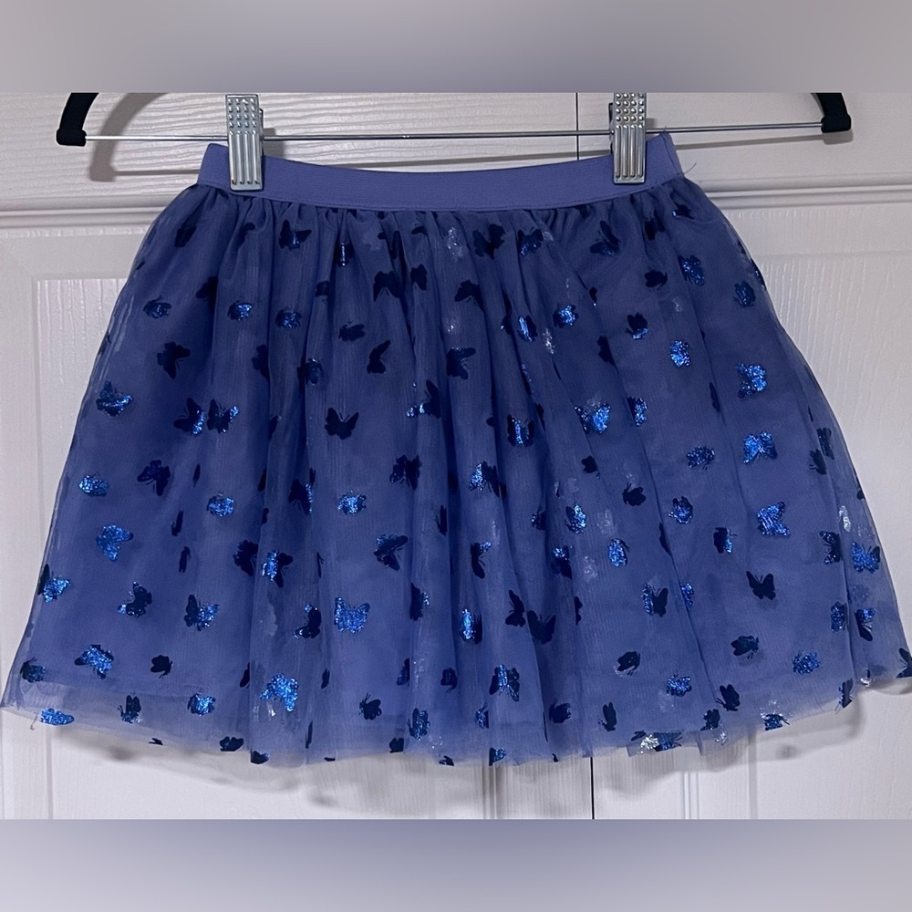 Girls'  Bluey Blue Glitter Butterfly Tulle Skirt